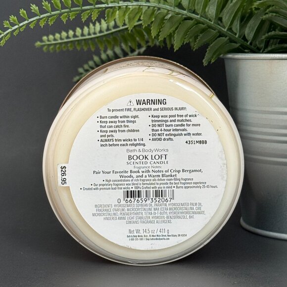 BBW Book Loft Bath & Body Works 3 Wick Candle - Picture 9 of 10